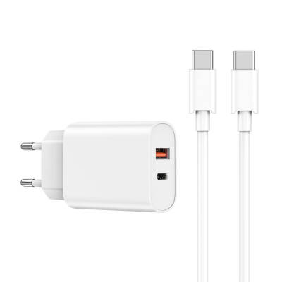 Wiwu Wi-U002 Quick Charge Head Type-C to Type-C PD 20W Wired Charger Set - Wiwu