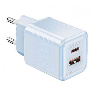 Wiwu Wi-U015 Jello Blue Series GaN Tech PD Fast Charging Travel Charging Head 35W - Wiwu