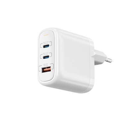 Wiwu Wi-U024 EU Serisi Dual Type-C PD & USB-A GaN Teknolojili Hızlı Şarj Başlığı 65W - 3