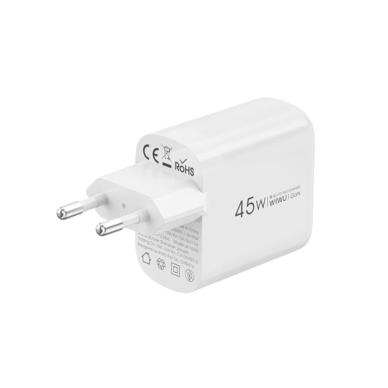 Wiwu Wi-U035 Gan Tech PD Fast Charging QC 3.0 charging title 45W - 3