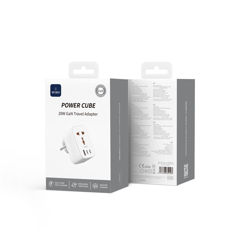 Wiwu Wi-UA007 GaN Tech PD Fast Charging Travel Charger Head 20W - 7