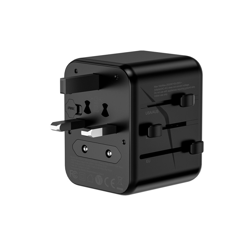 Wiwu Wi-UA012 Çoklu Universal TR/US/UK/AUS/EU Uyumlu Seyahat Şarj Adaptörü 12W - 5