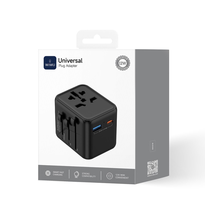 Wiwu Wi-UA012 Çoklu Universal TR/US/UK/AUS/EU Uyumlu Seyahat Şarj Adaptörü 12W - 7