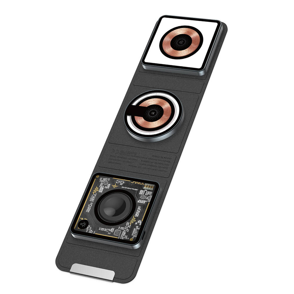 Wiwu Wi-W001 3in1 Katlanabilir Magnetik Kablosuz Şarj Standı - Gri
