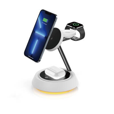 Wiwu Wi-W002 3in1 Hızlı Şarj Özellikli Magnetik Kablosuz Şarj Standı - 3