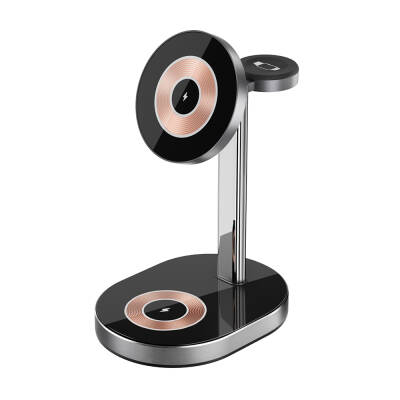 Wiwu Wi-W003 Light and Shadow 3in1 Magnetic Wireless Charging Stand with Fast Charging - Wiwu
