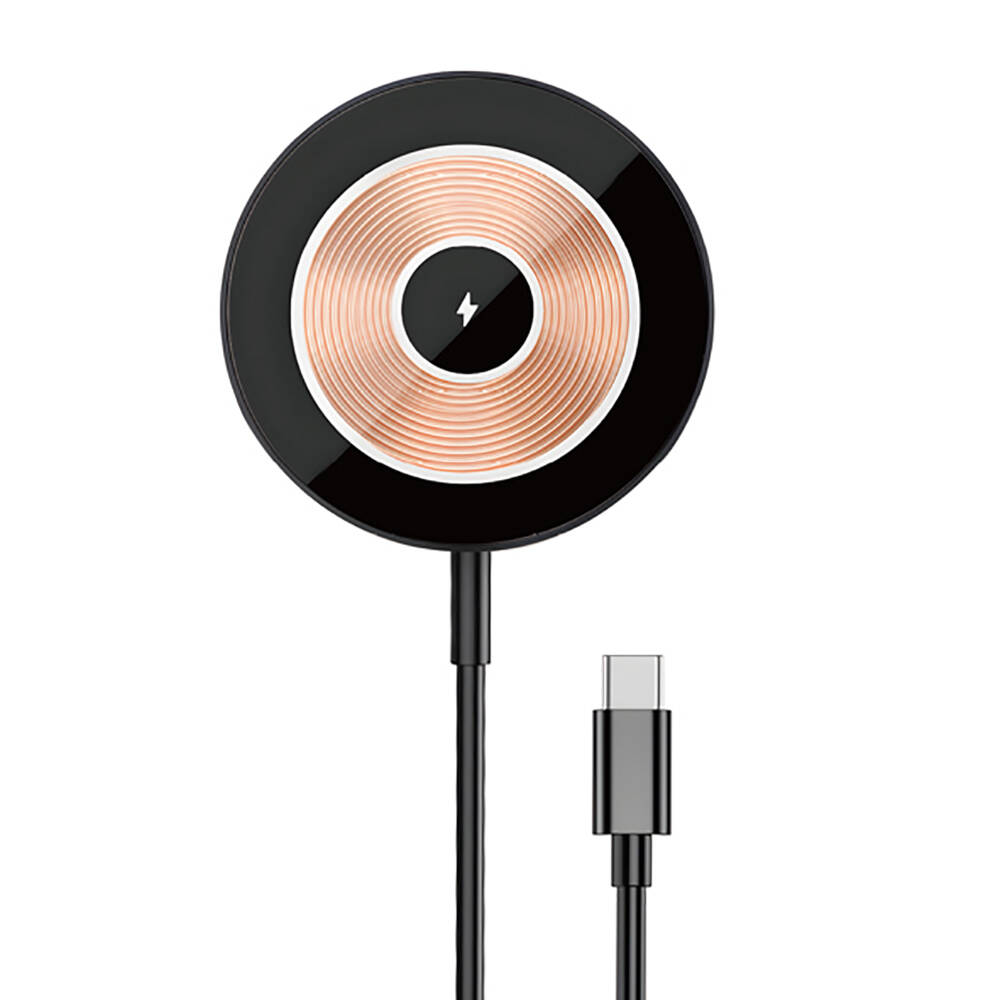 Wiwu Wi-W007 15W Hızlı Şarj Özellikli M-safe PD Wireless Şarj Aleti - Gri