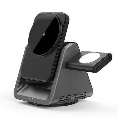Wiwu Wi-W018 Coolpad Series 15W 3in1 Wireless Charging Stand for Phone and Smart Watch - Wiwu