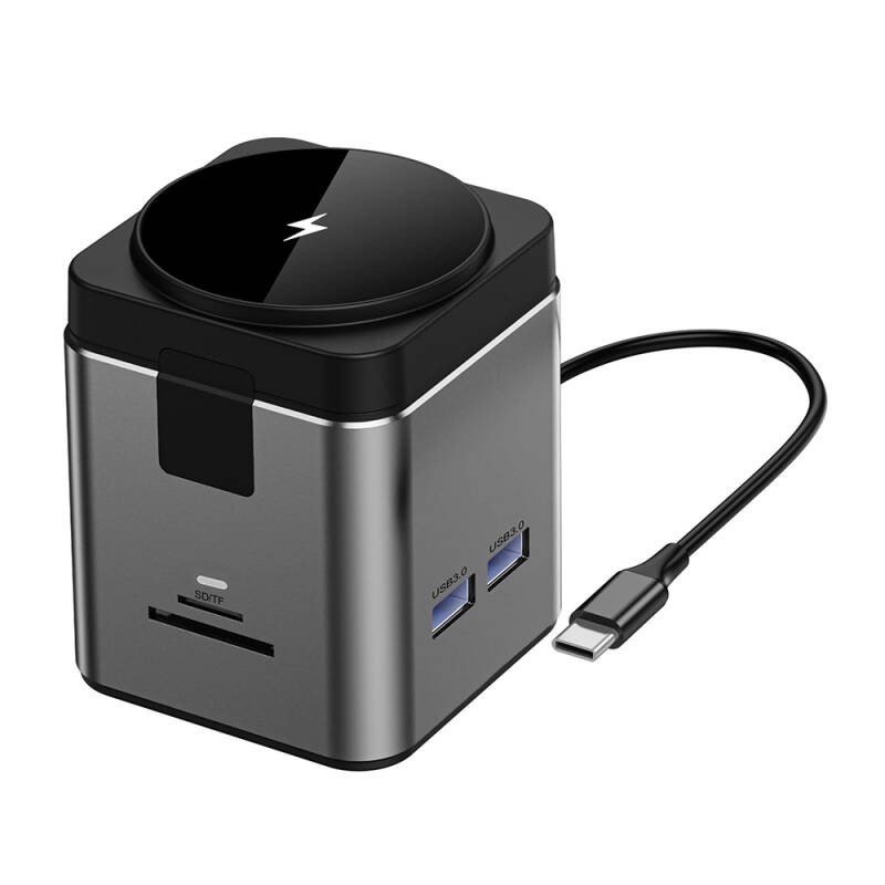 Wiwu Wi-W025 9in1 M-safe Şarj Özellikli Type-C Hub PD 100W USB 3.0 SD/TF HDMI RJ45 - 3