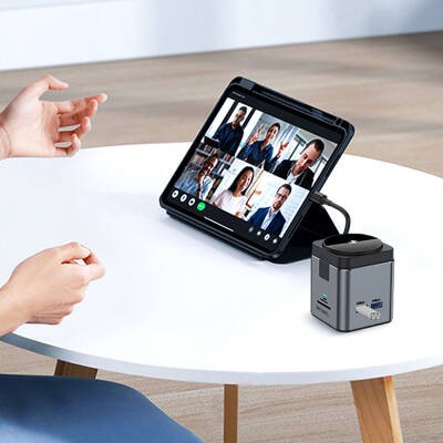 Wiwu Wi-W025 9in1 M-safe Şarj Özellikli Type-C Hub PD 100W USB 3.0 SD/TF HDMI RJ45 - 10