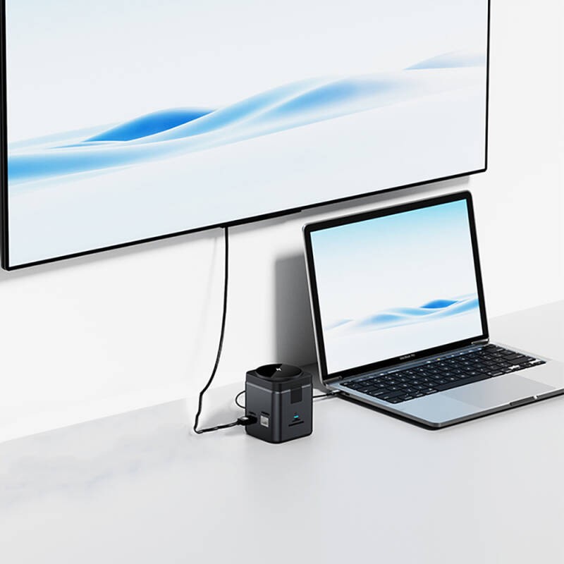 Wiwu Wi-W025 9in1 M-safe Şarj Özellikli Type-C Hub PD 100W USB 3.0 SD/TF HDMI RJ45 - 11