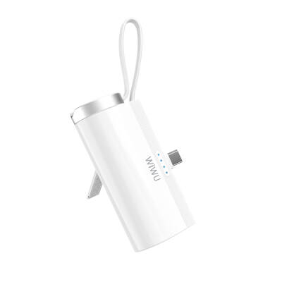 Wiwu Wi-W026 Capsule Series 2in1 Mini Portable Type-C PD Powerbank with Stand and Hanger 5000mAh - Wiwu