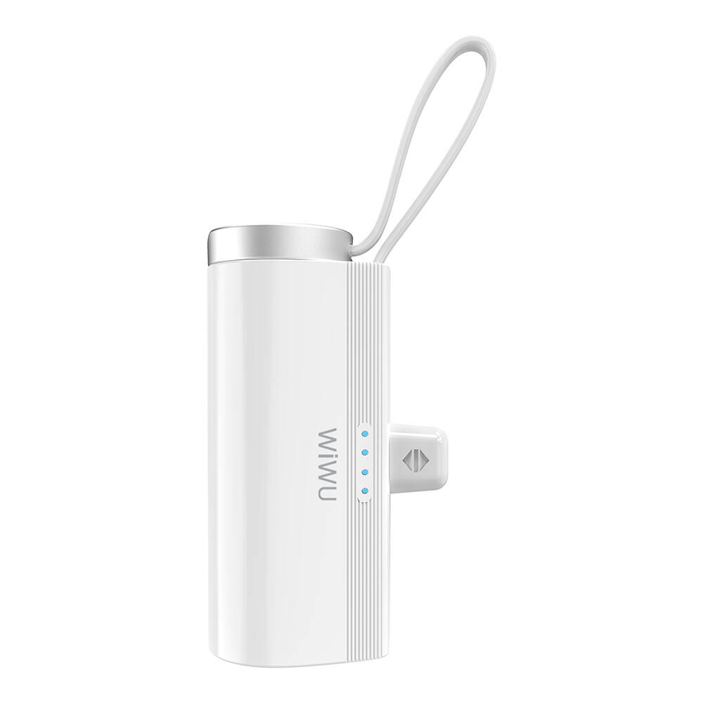 Wiwu Wi-W026 Capsule Serisi 2in1 Mini Taşınabilir Standlı Askılı Type-C PD Powerbank 5000mAh - Beyaz