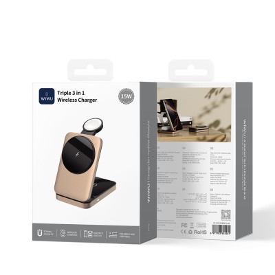 Wiwu Wi-W038 3in1 Katlanabilir Kablosuz Şarj Standı 15W - 8