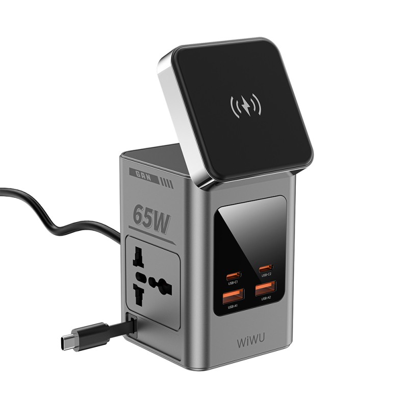 Wiwu Wi-W040 GaN 65W 8-in-1 Charging Station for Phones, Smartwatches & Headphones - 3