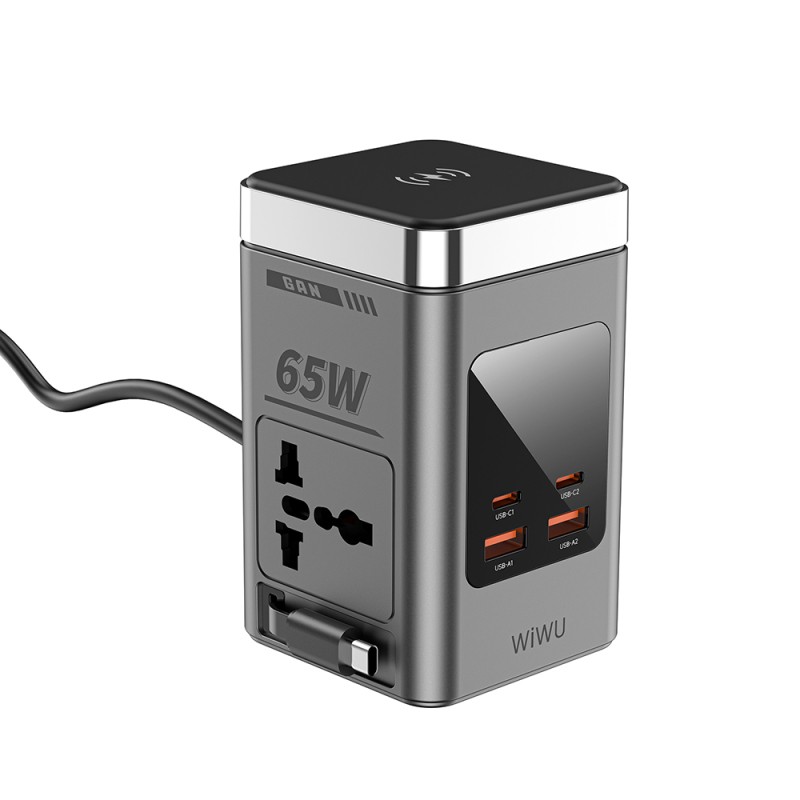 Wiwu Wi-W040 Telefon & Akıllı Saat & Kulaklık İçin GaN 65W 8in1 Şarj İstasyonu - 4