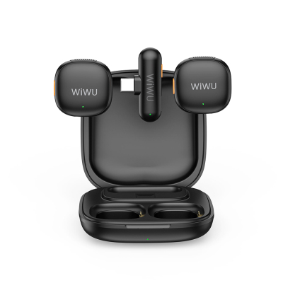 Wiwu Wi-WM006 2-in-1 Wireless Lavalier Microphone with Type-C Port Artificial Intelligence Support ANC - Wiwu