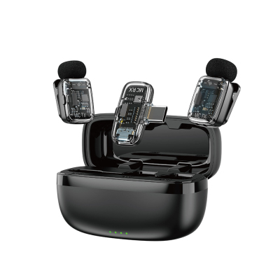 Wiwu Wi-WM008 2in1 Wireless Lapel Microphone with ANC Feature with Type-C Port - Wiwu