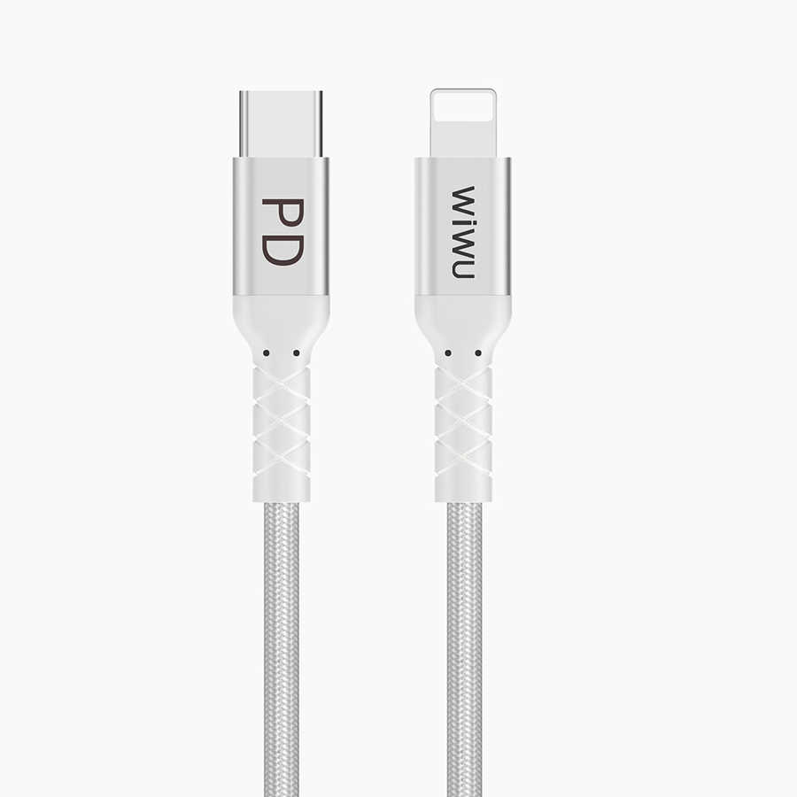 Wiwu WP101 MFI Type-c to Lightning Kablo - Gri