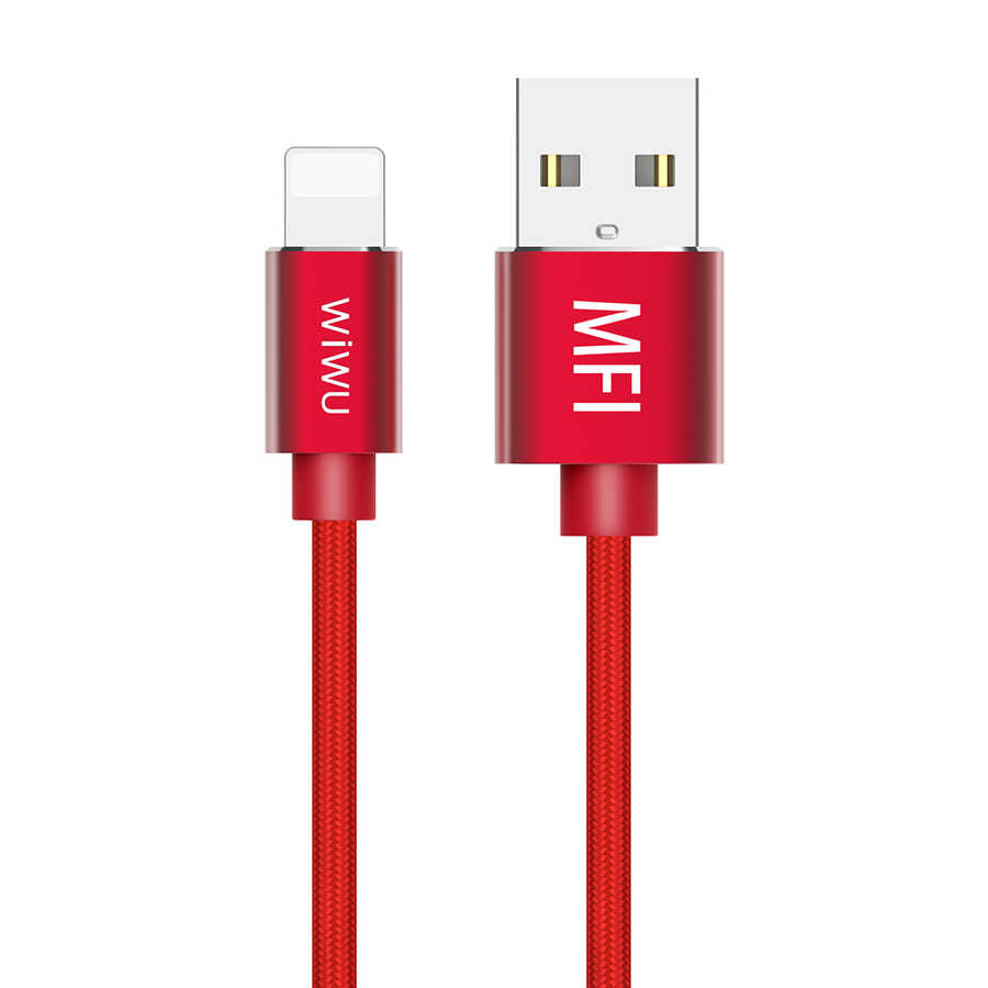 Wiwu WP201 MFI Lightning Kablo - Kırmızı