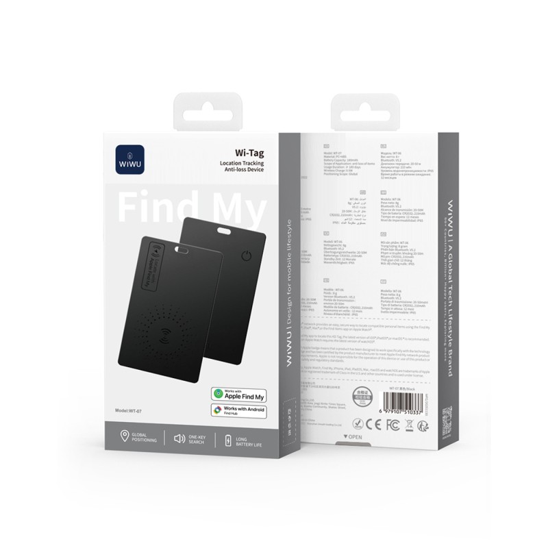 Wiwu WT-07 iTag iOS Find My Destekli Kartlık Tasarımlı Kaybolmaya Karşı GPS Akıllı Takip Cihazı - 5