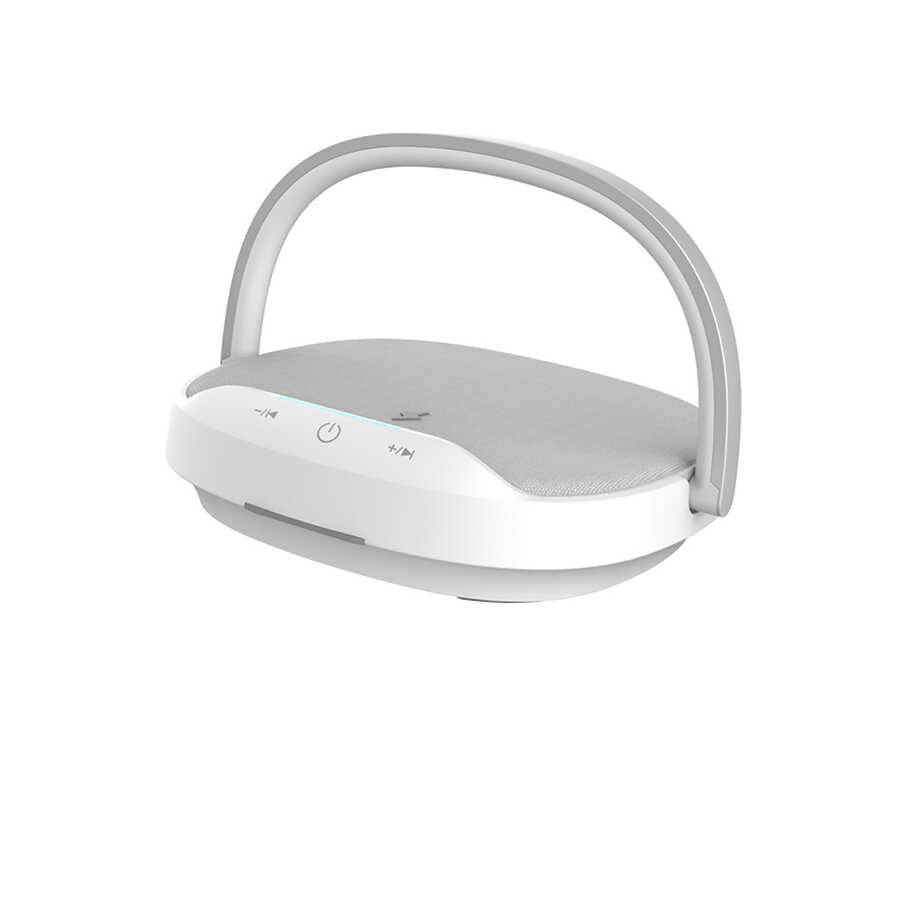 Wiwu Y1 Gece Lambalı Ve Kablosuz Şarj Standlı Bluetooth Speaker Hoparlör - Gri