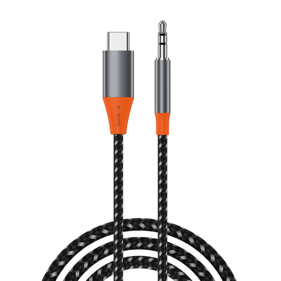 Wiwu YP07 Type-C To 3.5mm Aux Audio Ses Kablosu 1.2M - Gri