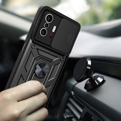 Xiaomi 11T Pro 5G Kılıf Magnetik Standlı Kamera Korumalı Zore Sürgülü Vega Kapak - 2