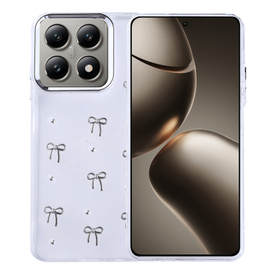 Xiaomi 14T Case Airbag Design Glitter Transparent Zore Kutup Cover - Zore