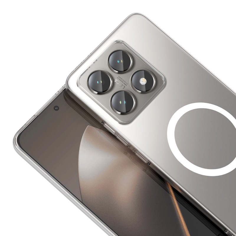 Xiaomi 14T Pro Kamera Korumalı M-Safe Şarj Özellikli Şeffaf Zore London Sert PC Kapak - 4