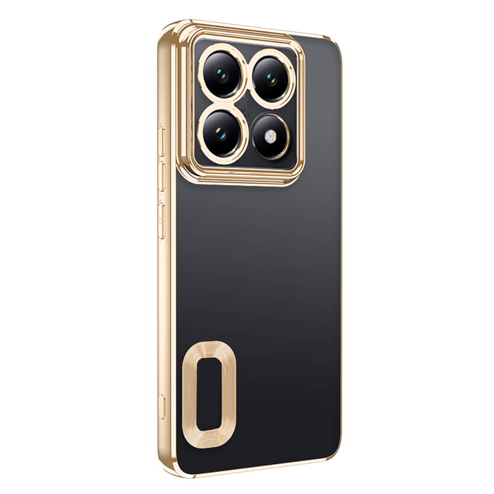 Xiaomi 14T Pro Kılıf Kamera Korumalı Logo Gösteren Zore Omega Kapak - Gold