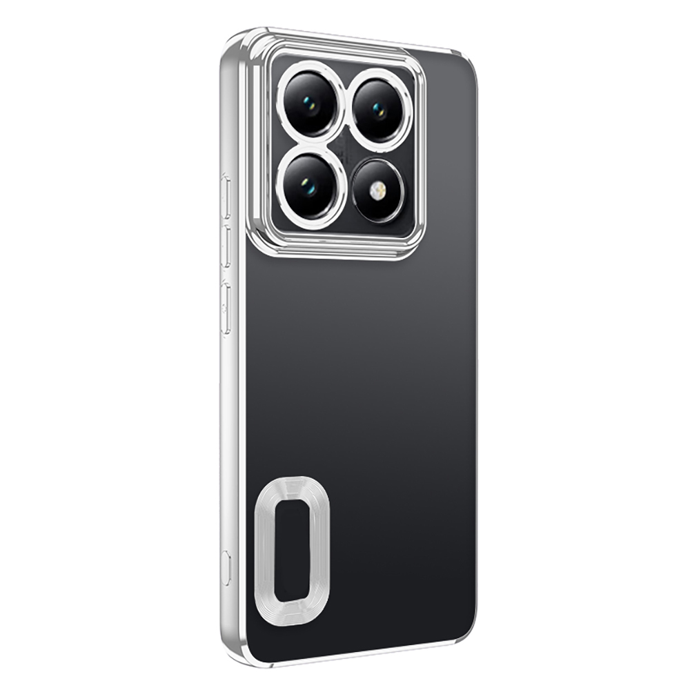 Xiaomi 14T Pro Kılıf Kamera Korumalı Logo Gösteren Zore Omega Kapak - Gümüş