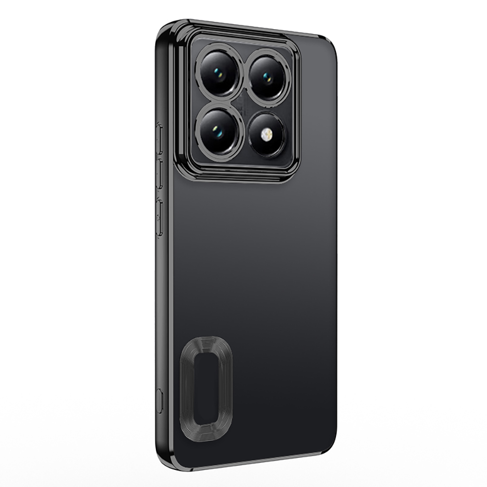 Xiaomi 14T Pro Kılıf Kamera Korumalı Logo Gösteren Zore Omega Kapak - Siyah