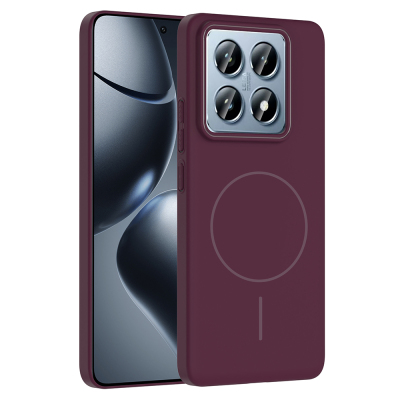 Xiaomi 14T Pro Kılıf M-safe Şarj Özellikli Zore Ruby Sert Kapak - Zore