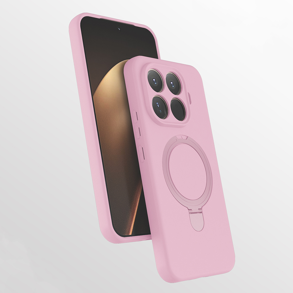 15T Pro Kılıf M-safe Şarj Özellikli Standlı Zore Samara Kapak - Pembe