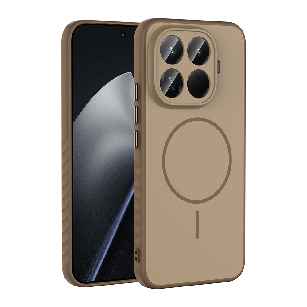 Xiaomi 15T Pro Kılıf M-safe Şarj Özellikli Zore Tea Kapak - Gold