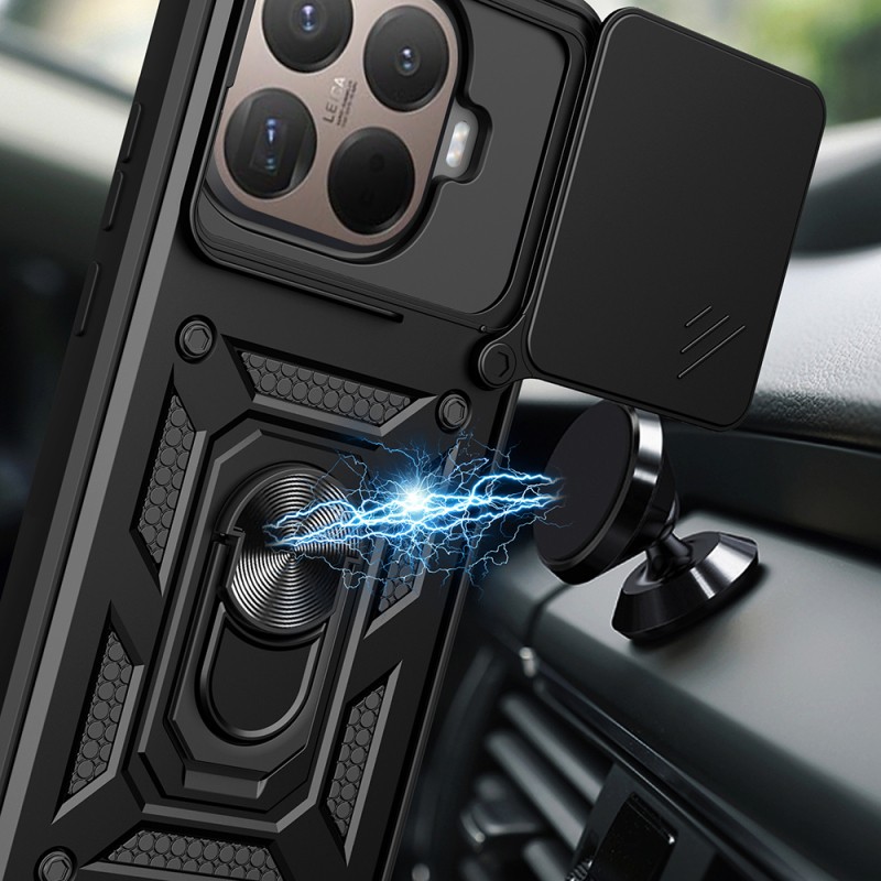 Xiaomi 15T Pro Kılıf Magnetik Standlı Kamera Korumalı Zore Sürgülü Vega Kapak - 5