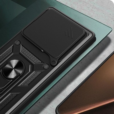 Xiaomi 15T Pro Kılıf Magnetik Standlı Kamera Korumalı Zore Sürgülü Vega Kapak - 6