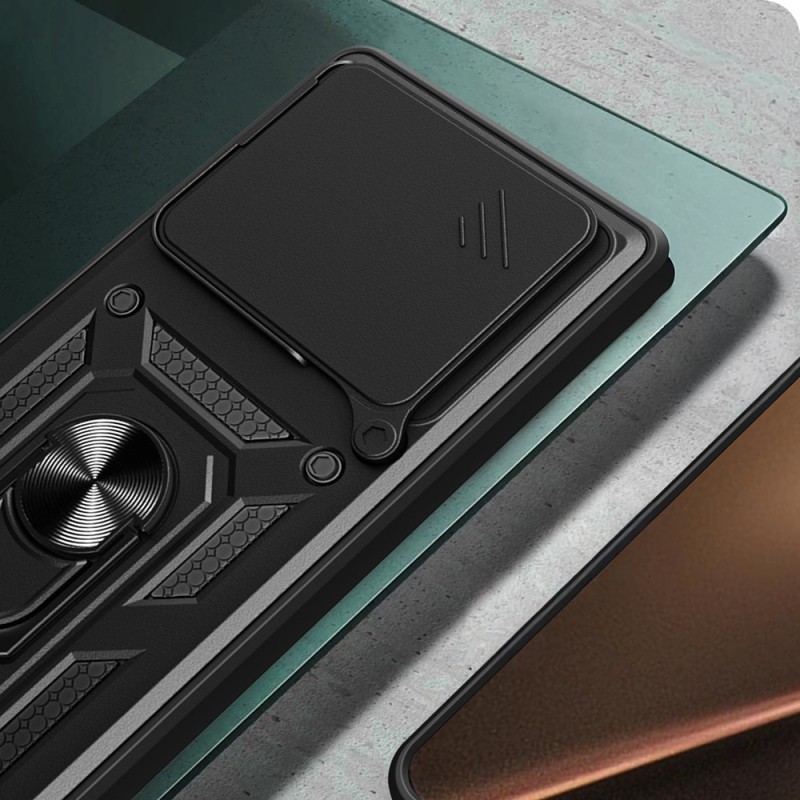 Xiaomi 15T Pro Kılıf Magnetik Standlı Kamera Korumalı Zore Sürgülü Vega Kapak - 6