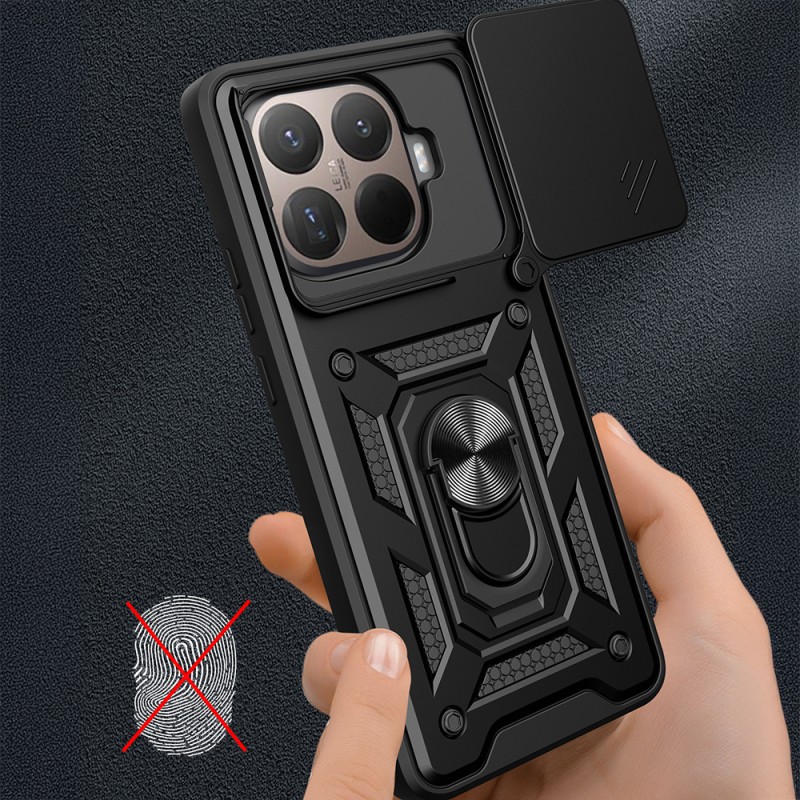 Xiaomi 15T Pro Kılıf Magnetik Standlı Kamera Korumalı Zore Sürgülü Vega Kapak - 7