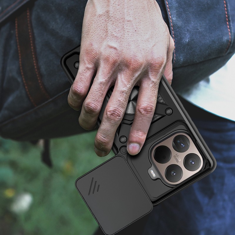 Xiaomi 15T Pro Kılıf Magnetik Standlı Kamera Korumalı Zore Sürgülü Vega Kapak - 12