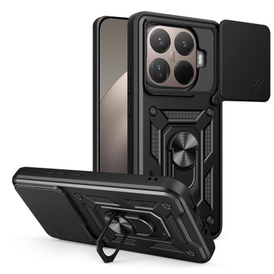 Xiaomi 15T Pro Kılıf Magnetik Standlı Kamera Korumalı Zore Sürgülü Vega Kapak - 2