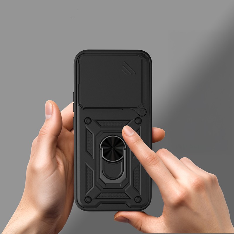 Xiaomi 17T Kılıf Magnetik Standlı Kamera Korumalı Zore Sürgülü Vega Kapak - 4