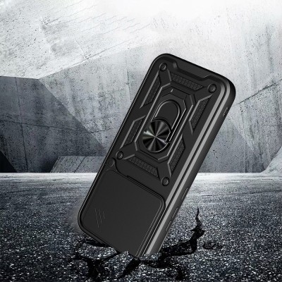 Xiaomi 17T Kılıf Magnetik Standlı Kamera Korumalı Zore Sürgülü Vega Kapak - 5