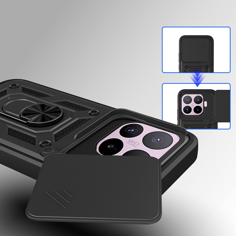 Xiaomi 17T Pro Kılıf Magnetik Standlı Kamera Korumalı Zore Sürgülü Vega Kapak - 6