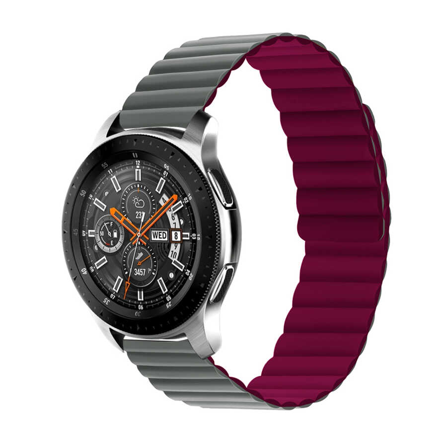 Xiaomi Amazfit Pace KRD-52 Kordon - Gri-Kırmızı
