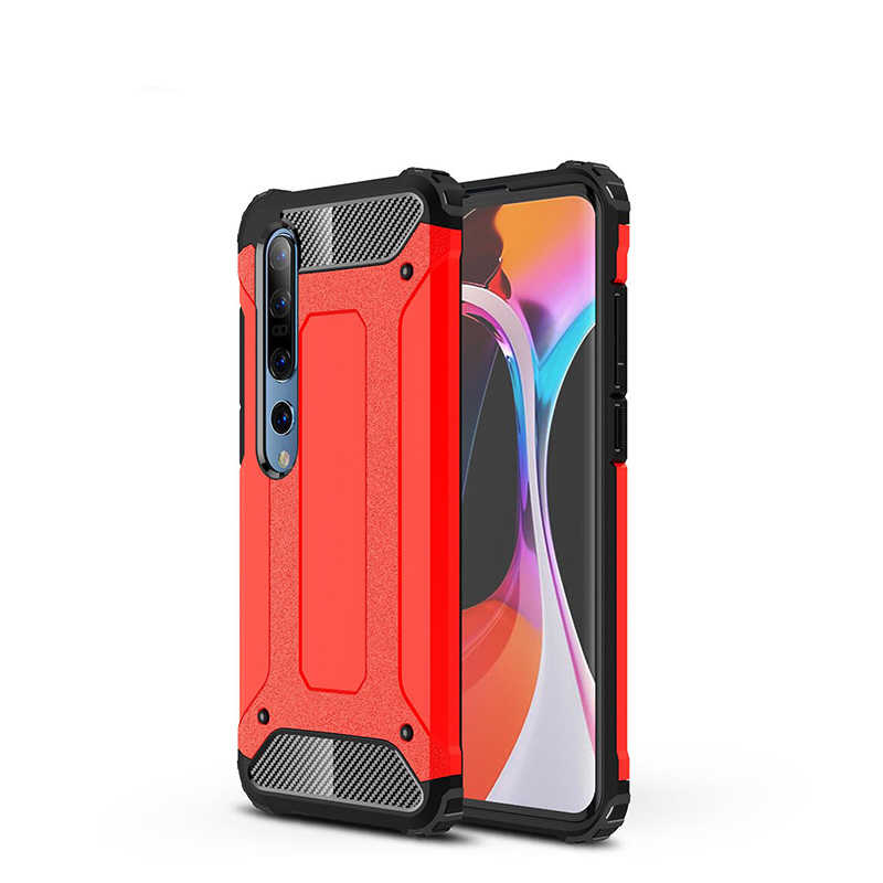 Xiaomi Mi 10 Kılıf Zore Crash Silikon Kapak - Kırmızı