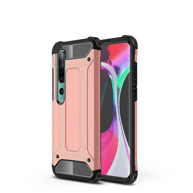 Xiaomi Mi 10 Kılıf Zore Crash Silikon Kapak - Rose Gold