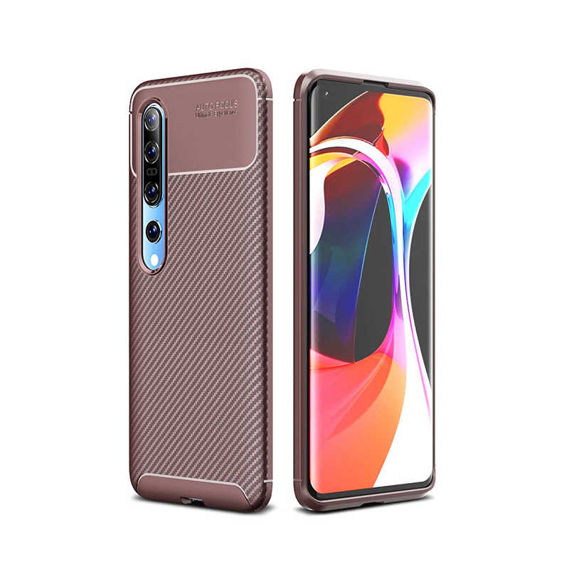 Xiaomi Mi 10 Kılıf Zore Negro Silikon Kapak - Kahverengi