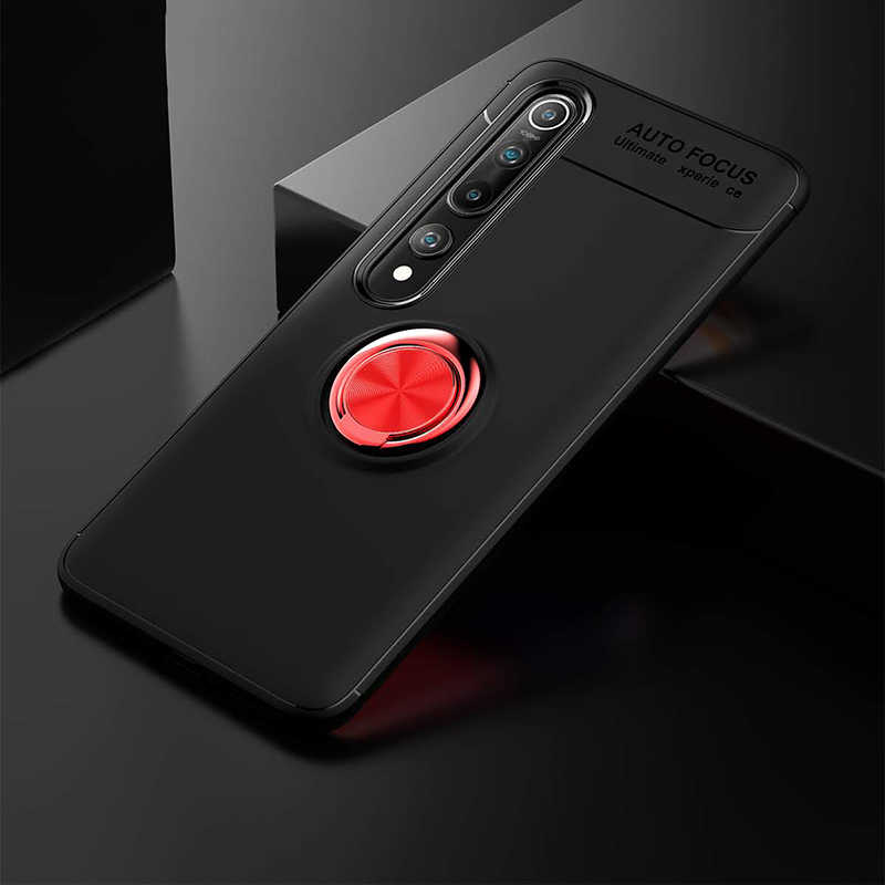 Xiaomi Mi 10 Kılıf Zore Ravel Silikon Kapak - Siyah-Kırmızı